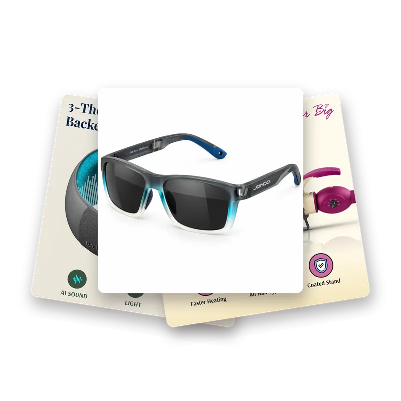 Three listing images we designed: Hypnuse, JONDO golf sunglasses and Mr Big