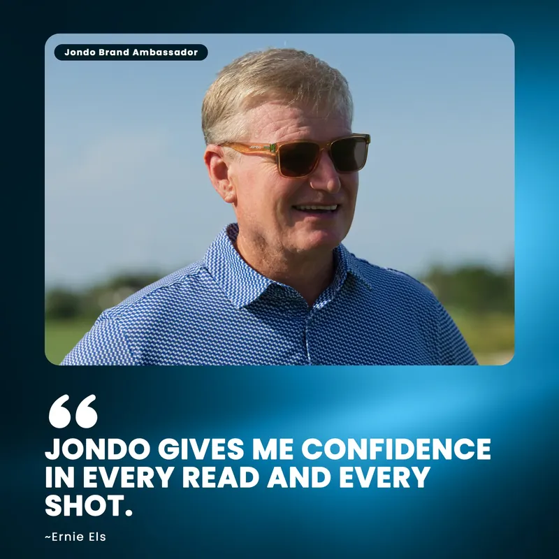 JONDO golf sunglasses: brand ambassador quote card